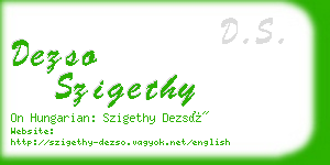dezso szigethy business card